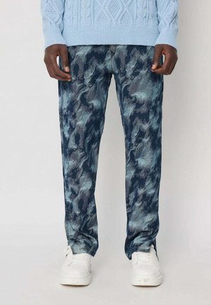 À MOTIFS - Pantalon classique - bleu marine