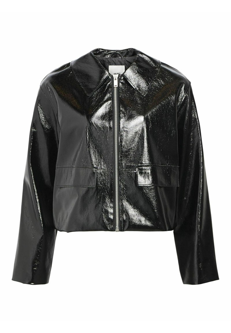 Object Imitatieleren jas zwart