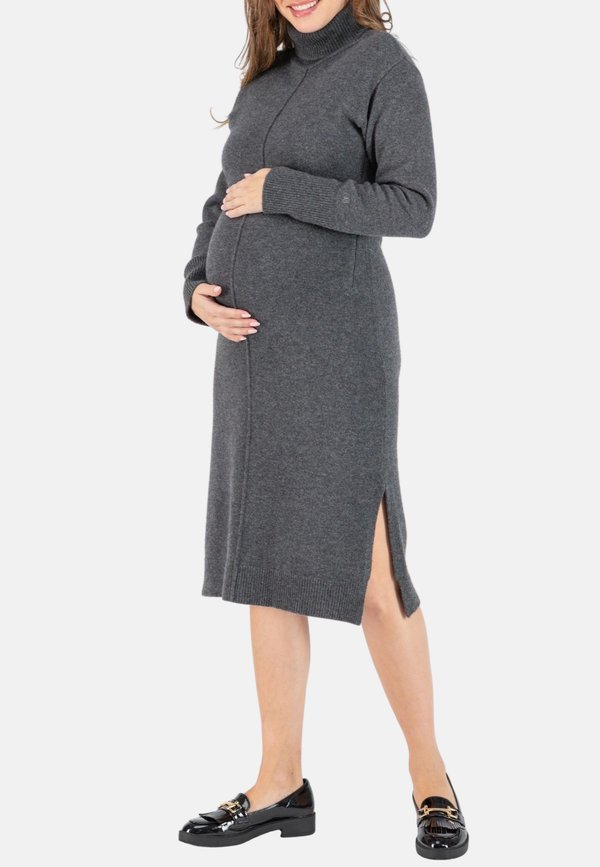 MATERNITY AND NURSING - Strickkleid - anthracite