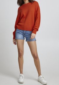 ICHI Stickad tröja - orange