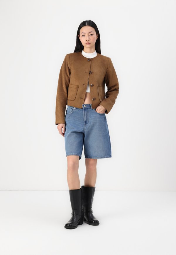 ONLTULIP JACKET  - Faux leather jacket - cognac4