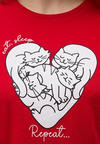 Mavi KURZARM CAT HEART - T-Shirt print - rot
