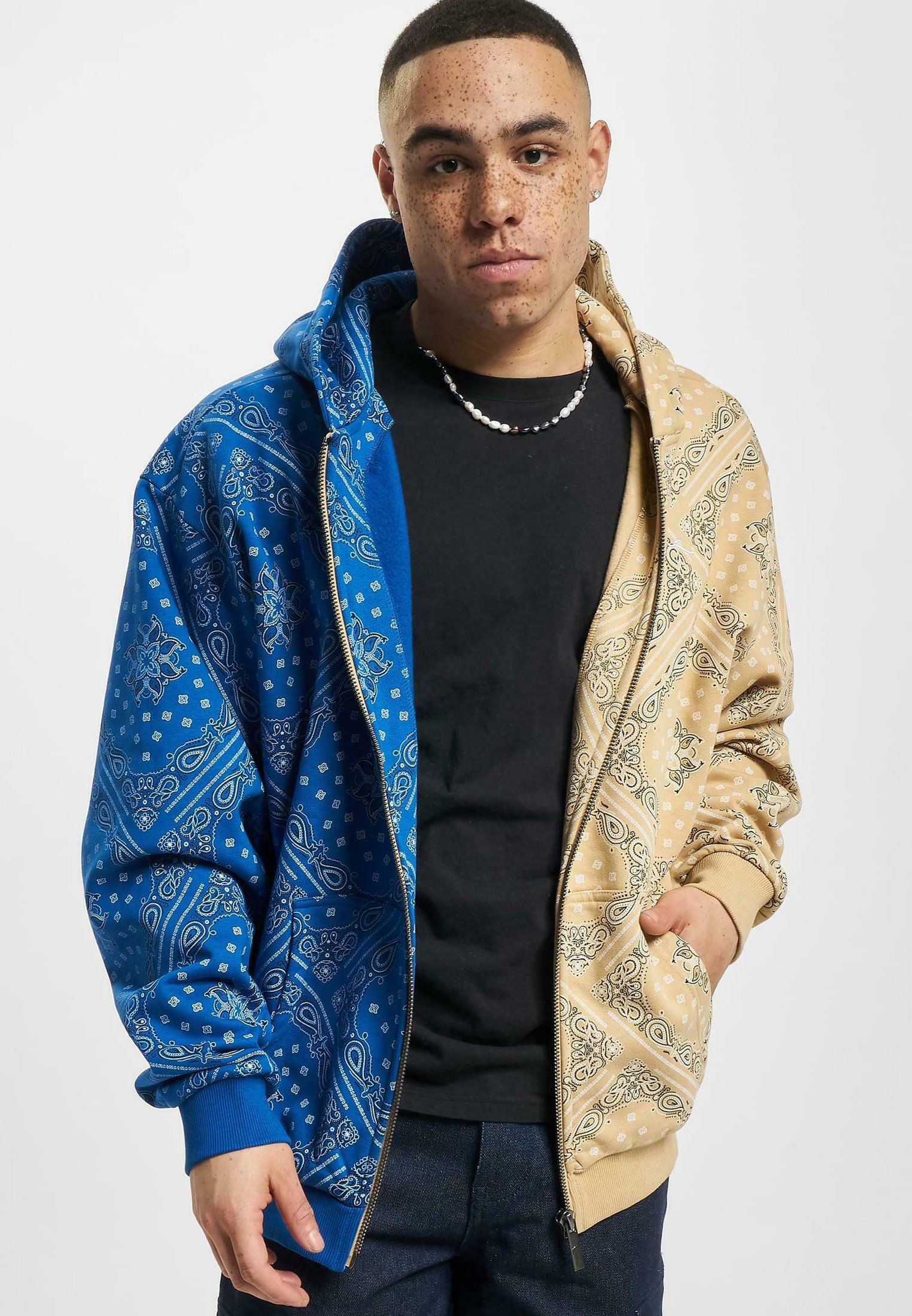 Karl Kani SMALL SIGNATURE ESSENTIAL - Felpa con cappuccio - light blue