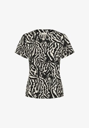 Kaffe, KABELLA JERSEY T - T-shirt imprimé - black deep chalk s animal