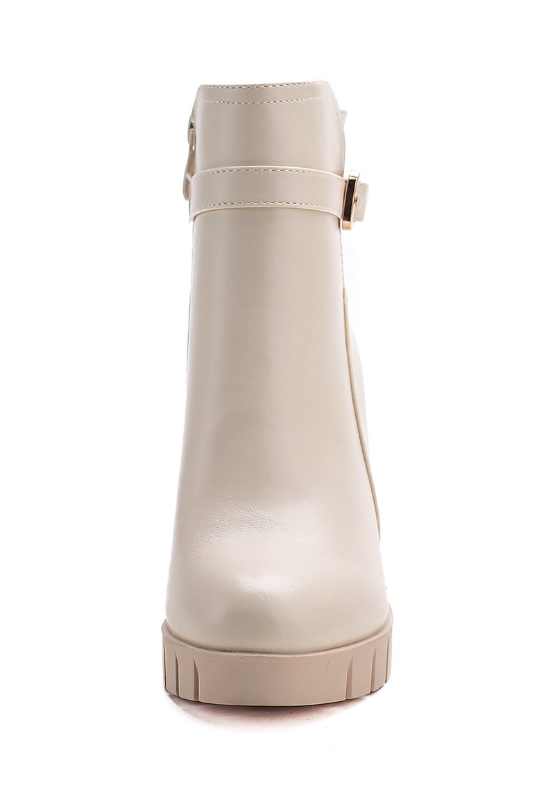Stivaletti bianchi da donna con tacco a rocchetto 9 cm Lora Ferres