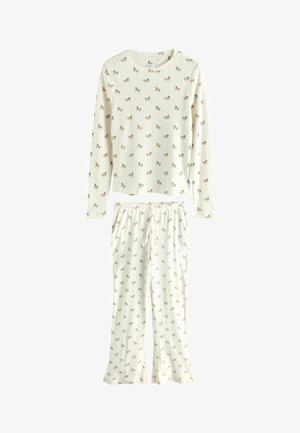 Next, TALL FIT - POINTELLE LONG SLEEVE PYJAMAS SET - Nattøj sæt - cream horses