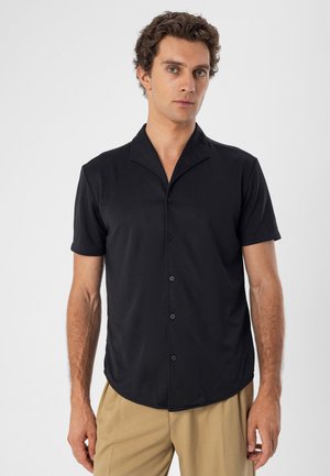 ANT Antioch Black Apache Neck Striped Knitted Men's T-Shirt - Guasavito