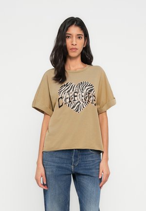 ONLLUCY LIFE ANIMAL BOX  - Camiseta estampada - khaki