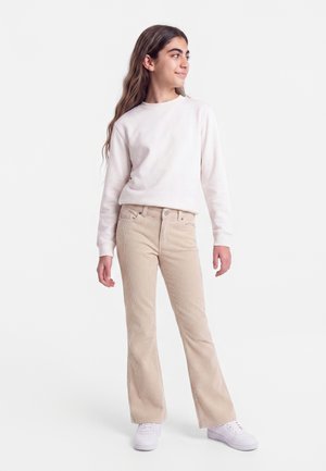 ONLY GIRLS, KOGMARY GLOBAL MID FLARED - Παντελόνι - oatmeal