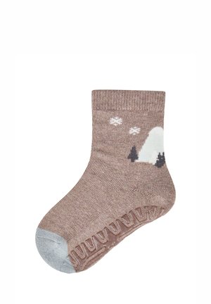 Sterntaler, FLIESEN FLITZER AIR BERGE MIT DURCHBROCHENDER ANTI-RUTSCH-SOHLE UNISEX - Socken - braun mel