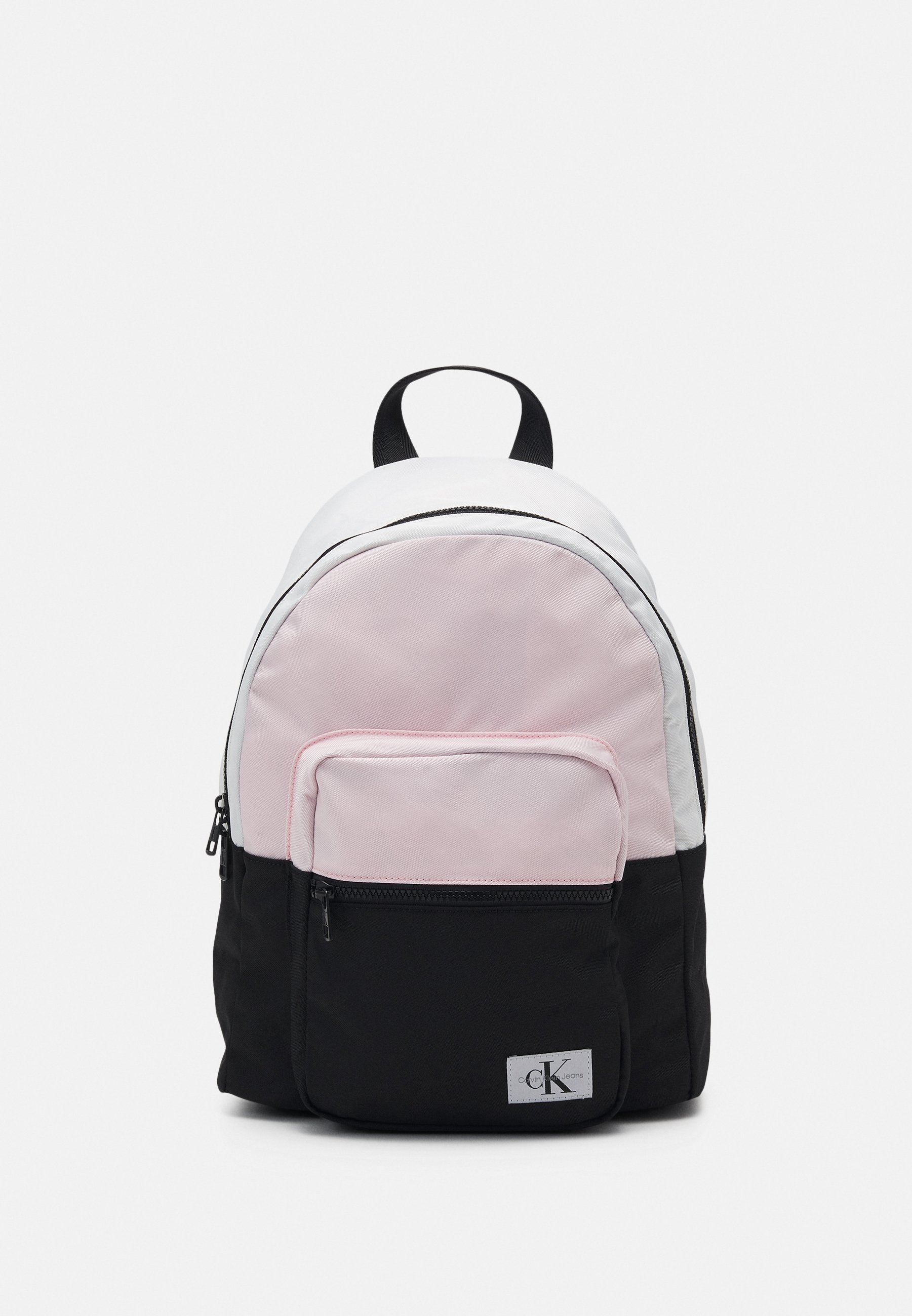 pink backpack black and white