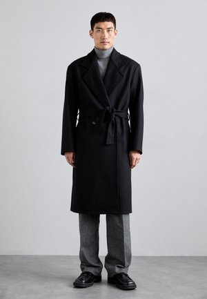 DOUBLE BREASTED COAT WITH BELT - Manteau classique - black
