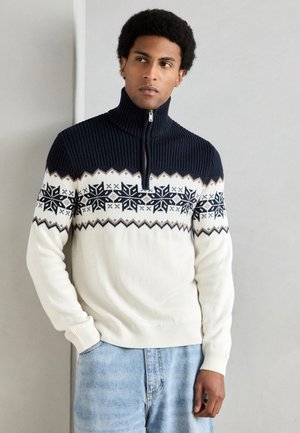 HALF ZIP - Svetrík - off white