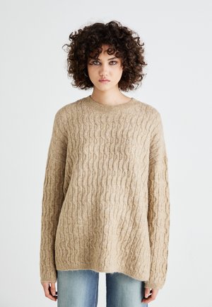VMELYA ONECK LONG PULLOVER - Strikkegenser - silver mink melange