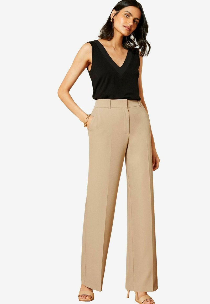Love & Roses HIGH WAIST WIDE LEG TAILORED - Pantalon classique - camel
