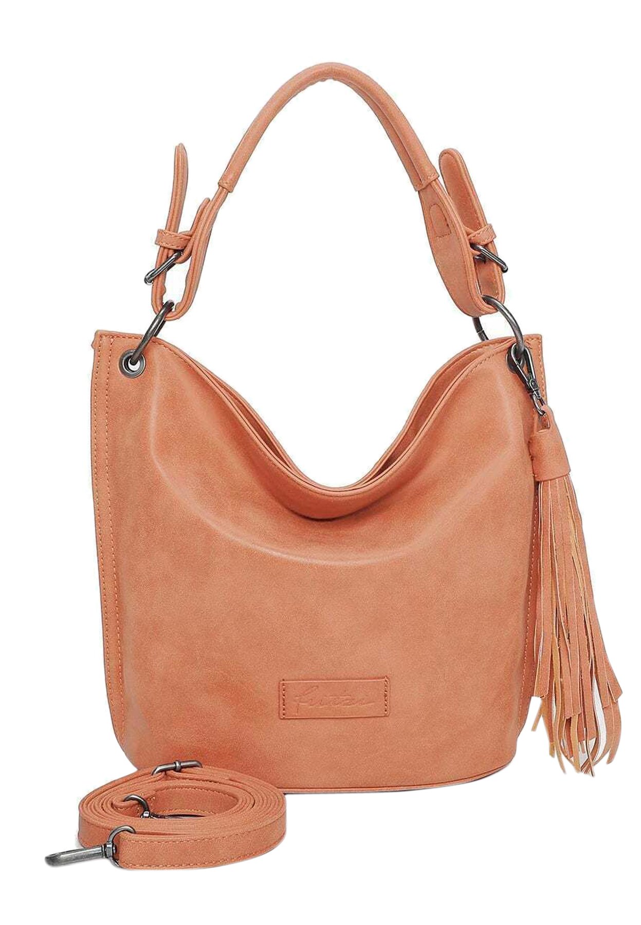 Fritzi Aus Preussen Damen Handtasche 'Bucket Gipsy' Im Peach-Ton – Stylischer Begleiter Mit Abnehmbarem Anhänger