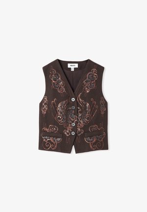 Ipekyol, IPEKYOL VEST EMBROIDERED AND SEQUINED VEST - Veste sans manches - brown