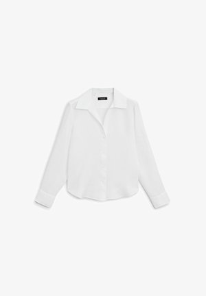 Massimo Dutti OPEN COLLAR LONG SLEEVE - Hemdbluse - white