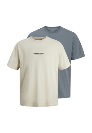 Jack & Jones, RVESTERBRO KURZARM PACK OF 2 - Print T-shirt - grau