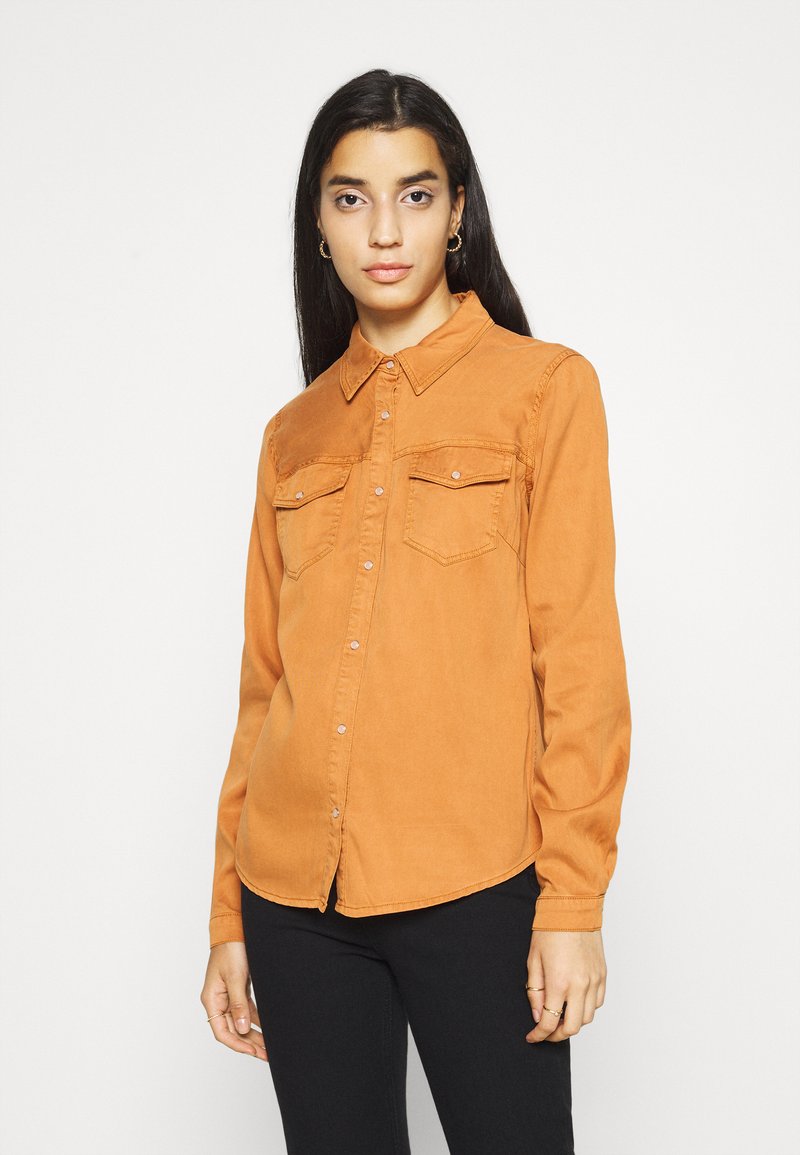 VILA VIBISTA SU-NOOS - Blusa com botões - adobe