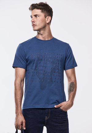 Street One MEN Print T-shirt - blau