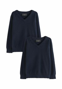 Next REGULAR FIT - V-NECK PACK OF 2 - Stickad tröja - navy