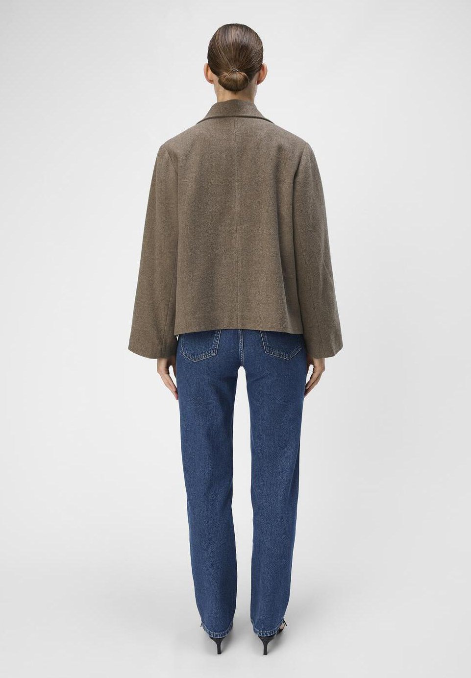Giubbino Corto Object Noos Per Donna | Colore Morel Mélange, Con Tasche E Abbottonatura | Taglia 36