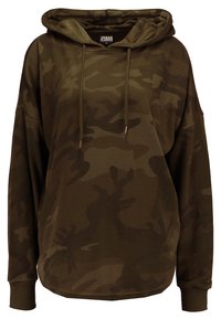 LADIES OVERSIZED CAMO HOODY - Jersey con capucha - olive