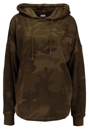 LADIES OVERSIZED CAMO HOODY - Kapucni - olive