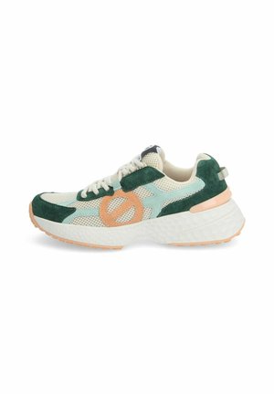 Sneakers laag - beige vert orange