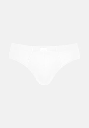 Weiße String-Unterwäsche mit weicher Textur, nahtlosem Design und elastischem Bund. Keine sichtbaren Muster oder Markierungen.