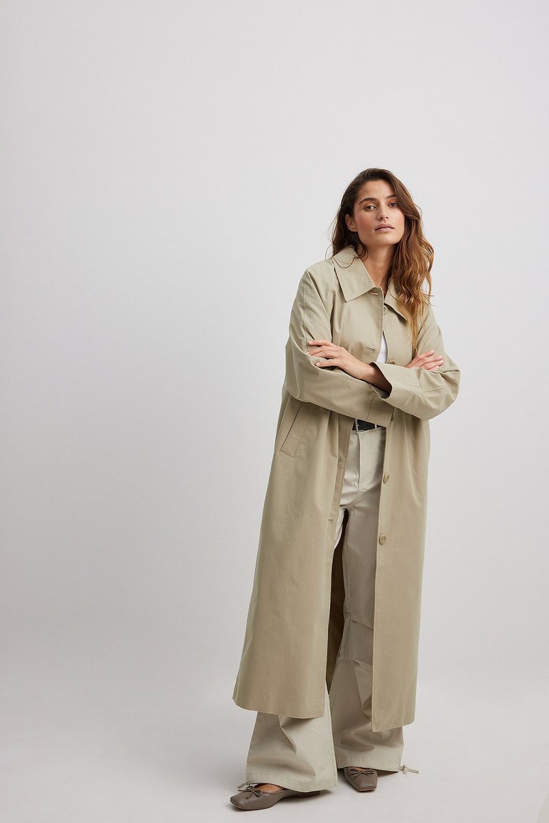 NA-KD OVERSIZED DROPPED SHOULDER - Klassischer Mantel - beige 