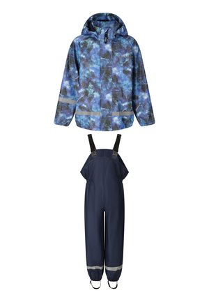ZIGZAG REGEN SET KASPAR UNISEX - Regnbukser - navy