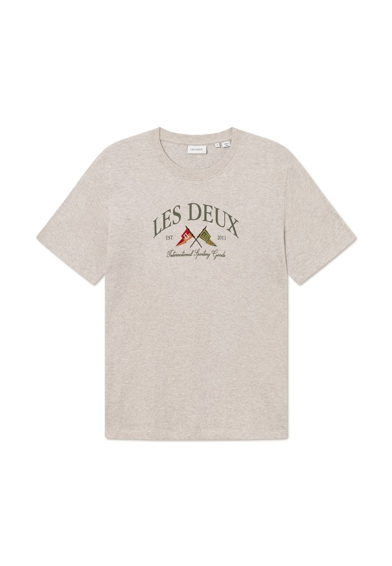 Les Deux T-shirt print zandkleur