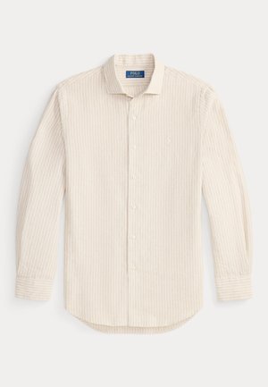 Polo Ralph Lauren, CUSTOM FIT STRIPED SEERSUCKER SHIRT - Camicia - coastal beige white