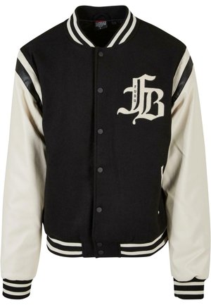 FUBU OLD ENGLISH VARSITY JACKET - Bomber jakna - black offwhite white