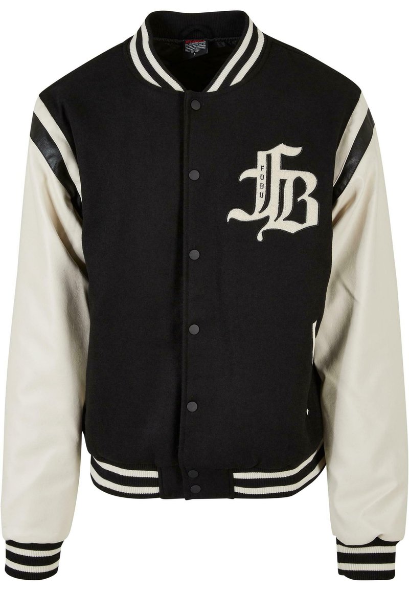 FUBU OLD ENGLISH VARSITY JACKET - Pilotska jakna - black offwhite white