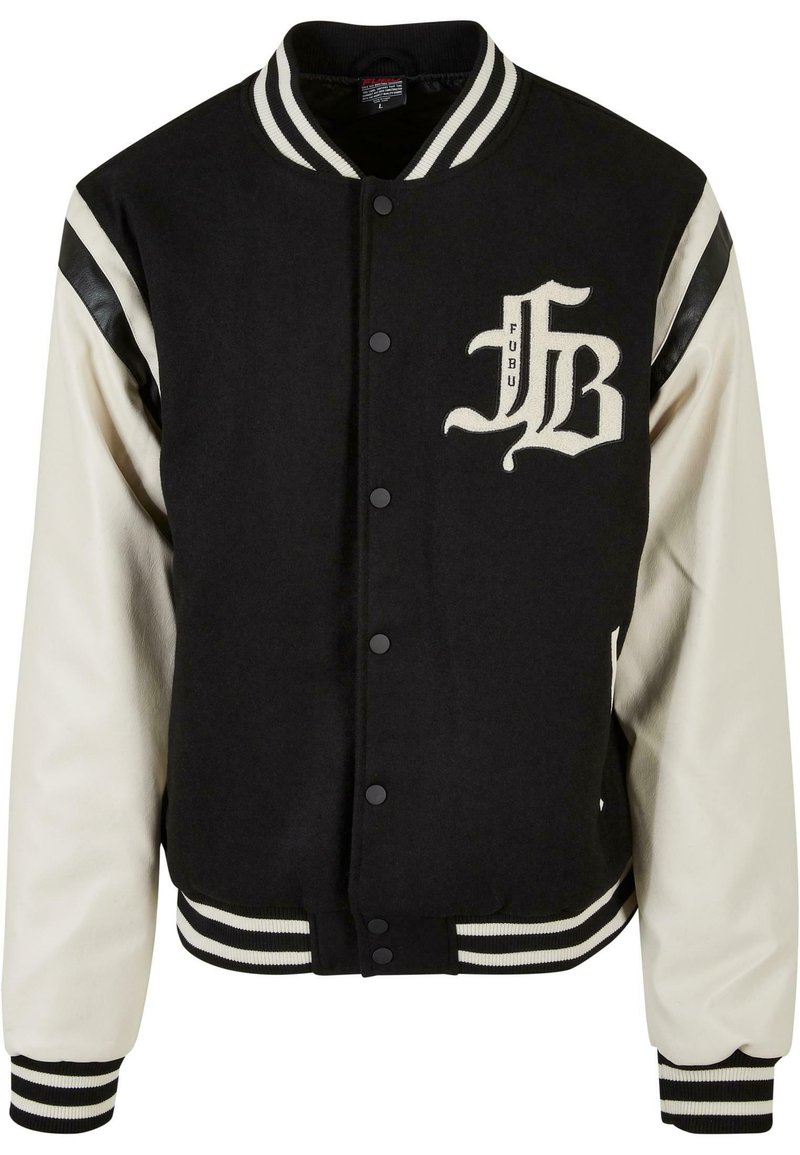 FUBU - OLD ENGLISH VARSITY JACKET - Bomberjacks - black offwhite white, Vergroten