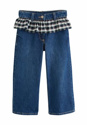 Next, PEPLUM WIDE LEG JEANS - Jeans Straight Leg - blue check denim
