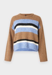 ONLKALLIE O NECK  - Džemper - toast coconut/ultramirine/black