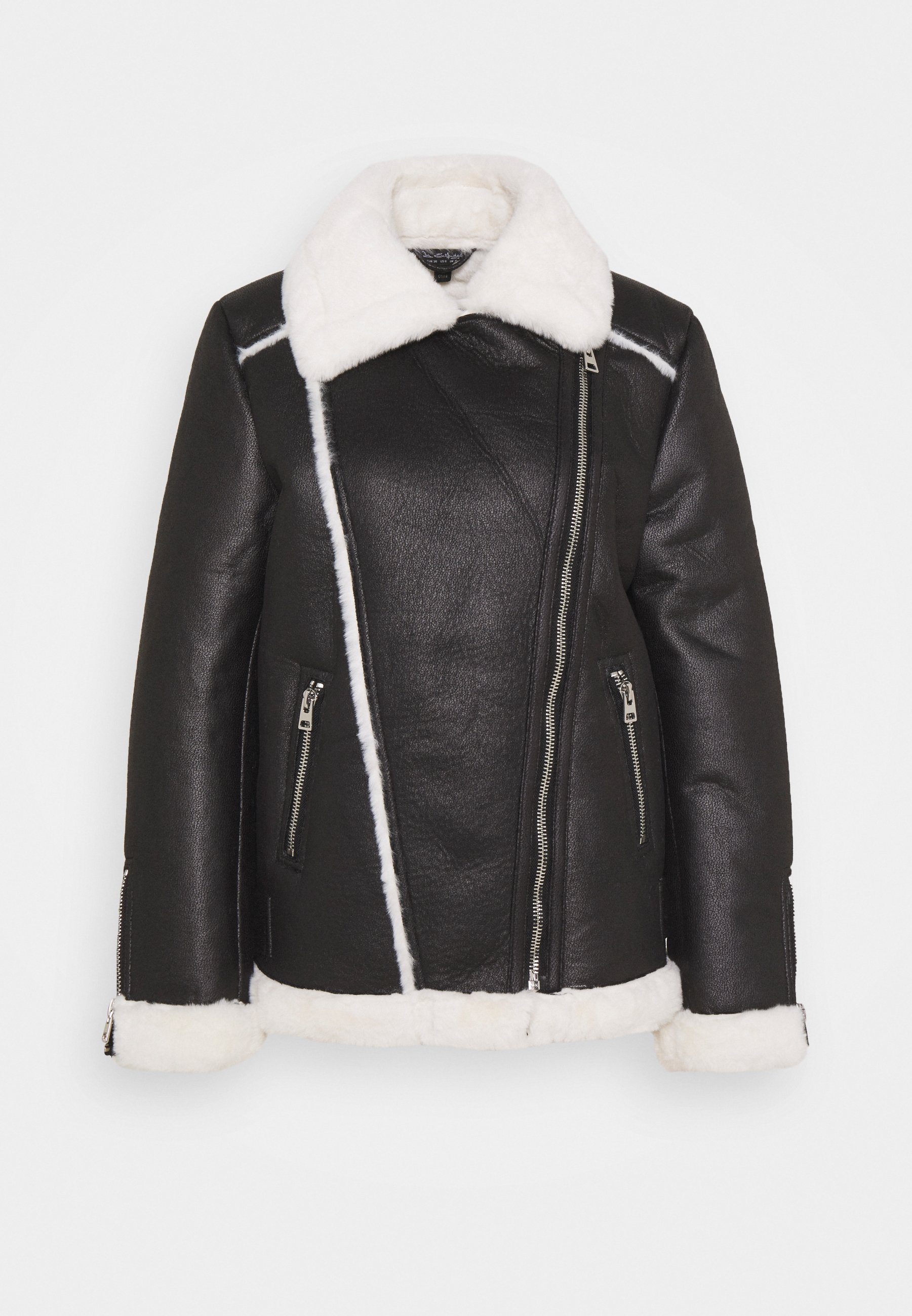 Miss selfridge black longline aviator jacket Clearance