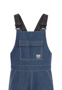 Denim salopettes met verstelbare zwarte banden met het label "protest", een voorste flapzak, contrasterende stiknaad en een klein logo-patch "PROTEST".