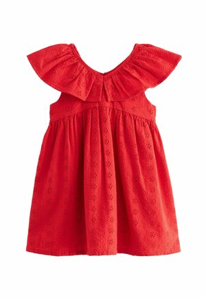 BRODERIE REGULAR FIT - Nappali ruha - red