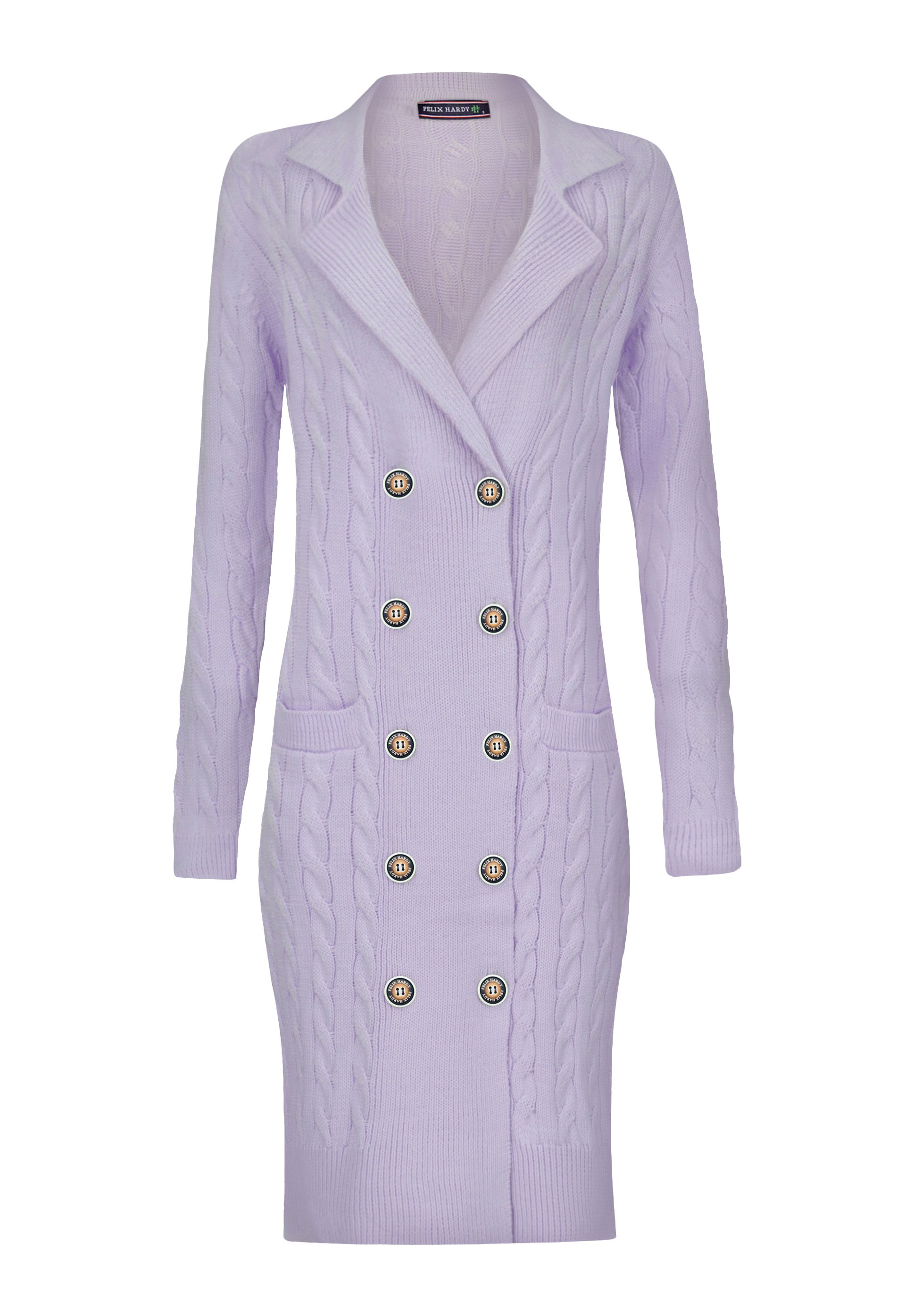 Felix Hardy LONG WITH BUTTON CLOSURE Abito in maglia lilac