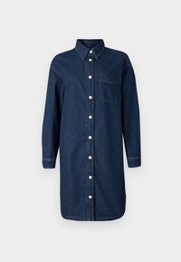 OVERSIZED FIT LONG SLEEVE DRESS - Jeanskleid - dark blue