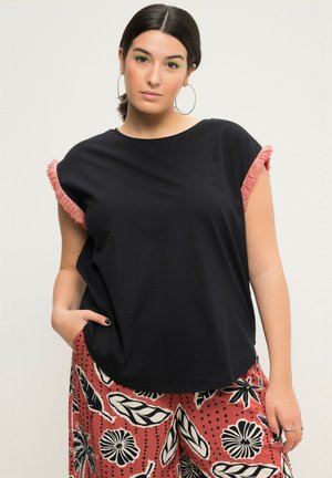 ARMAUSSCHNITT-BORDÜREN - Camiseta estampada - black