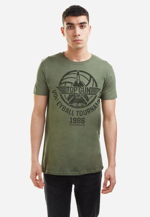 TOP GUN VOLLEYBALL - Print T-shirt - dark green