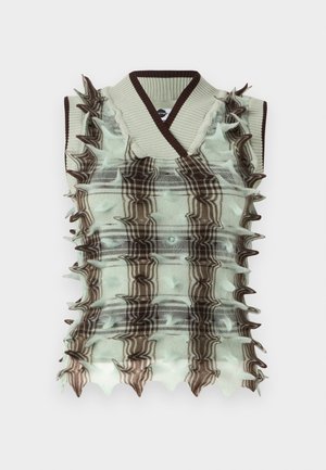 Chet Lo CHEQUERED SPIKEY  - Top - mint/brown