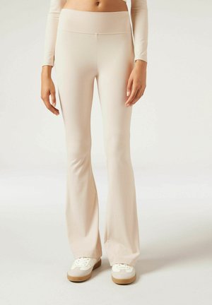 SOFT-TOUCH FLARED FIRST CLASS - Pantaloni - natural