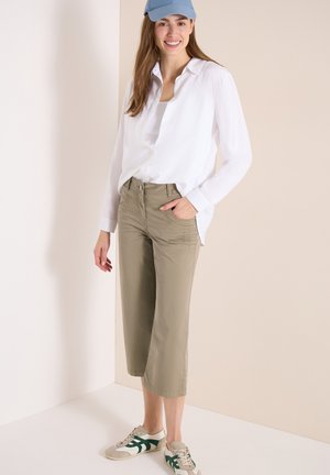 Cecil HIGH WAIST FLARED LEG HOSE IM LOOSE FIT - Stoffhose - smoky taupe